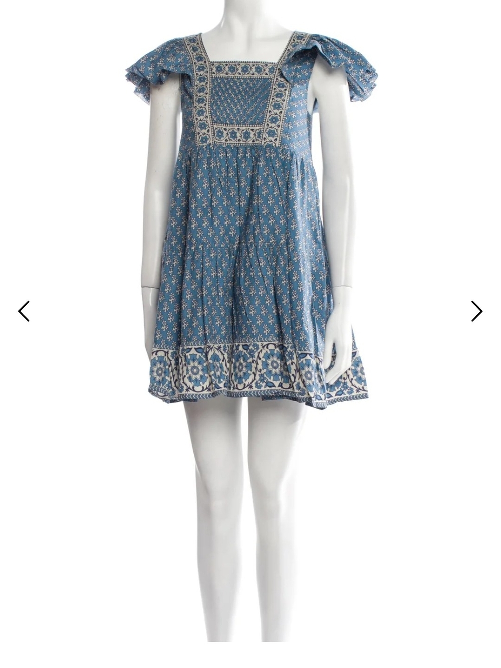 Sea New York Blue Floral Smocked Mini Dress